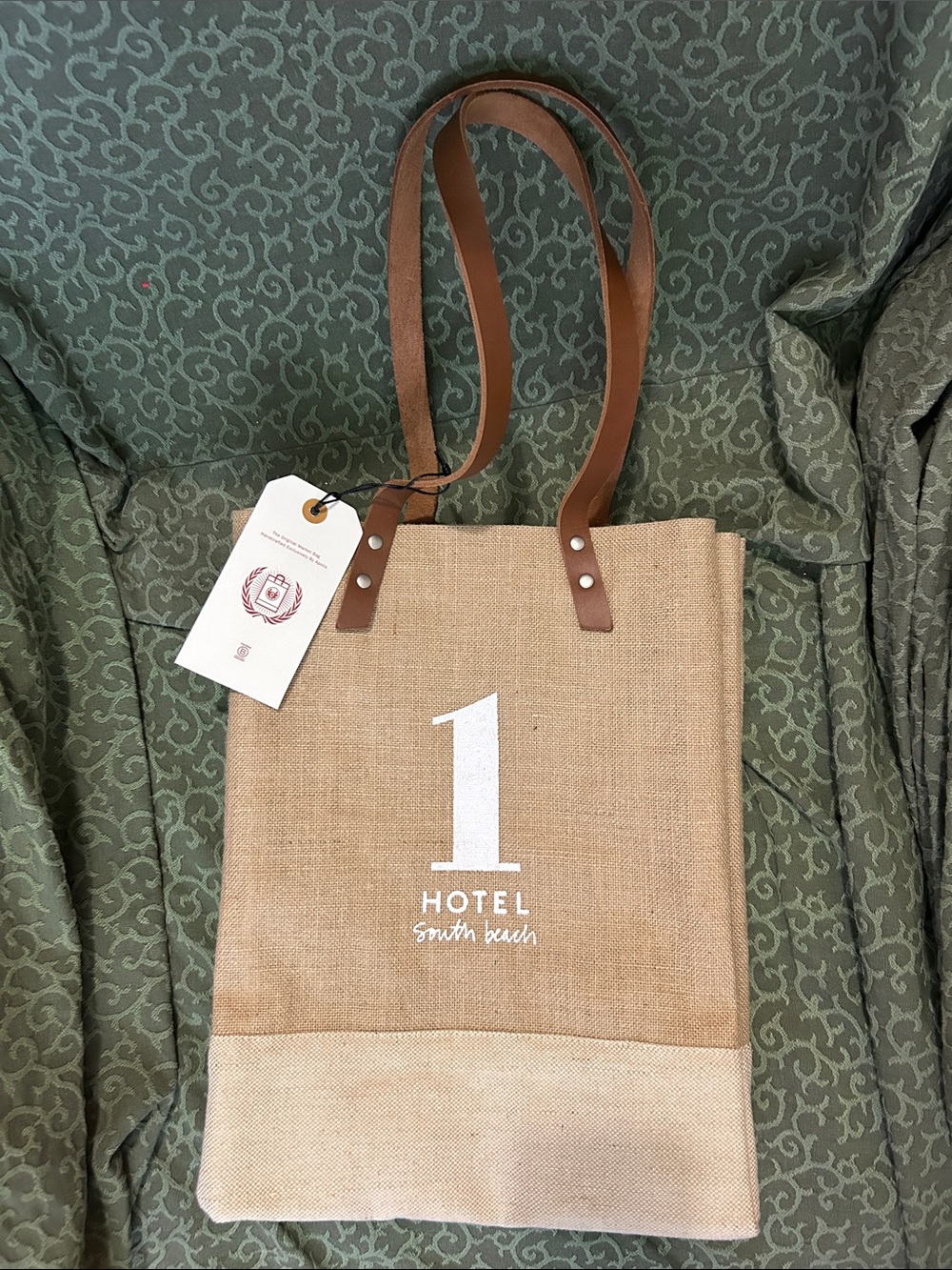 Hotel South Beach Number 1 Apolis Tote Bag with Brown Straps